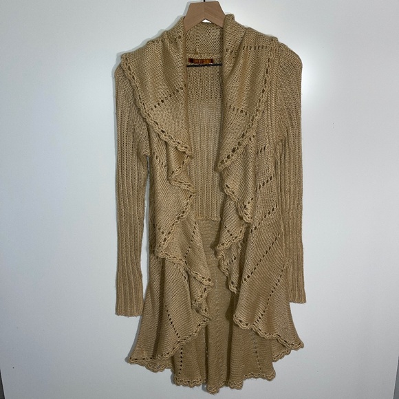 Belldini Open Waterfall Long Sleeve Cardigan Sweater Size Medium - Picture 1 of 5